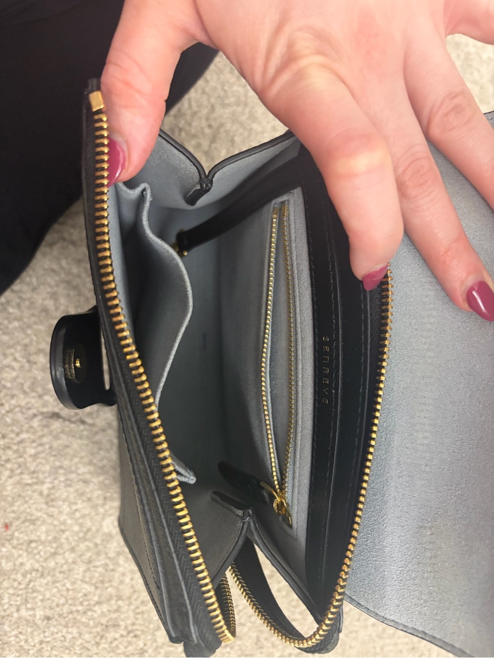 Senreve maestro Structured Black Crossbody Bag with Top Handle - Picture 6 of 8